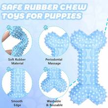 3 包幼犬咀嚼玩具，用于出牙，小狗玩具，小型犬软橡胶清洁牙齿，户外互动宠物玩具套装，耐用绳骨球幼犬出牙玩具，适合小型犬幼犬