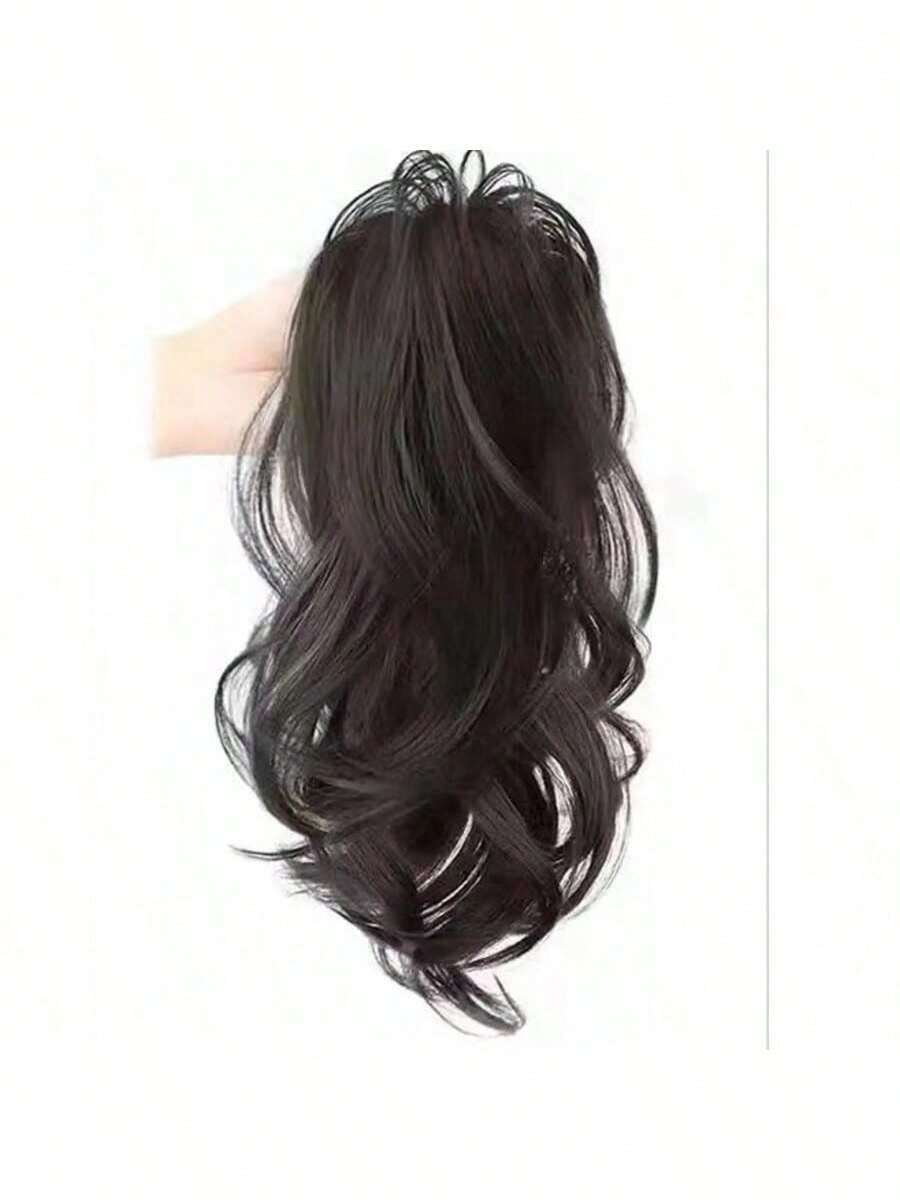 Spine Claw Clip Light Weight Wavy Wig Ponytail Hairpieces, Women's Deep Brown, Light Brown, Black Curly Ponytail Extensions Fashion Hair Accessories Elegant Hair Clip Casual Hair Claw - Multicolor - View 1