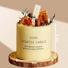 1pc Natural Floral Scented Candle, Made Of Soy Wax With Dried Flowers, Suitable For Bedroom, Room, Office Decor. Exquisite Fragrance Gift For Holidays, Parents, Friends (Random Label)