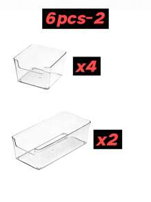 12pcs/6pcs/2pcs Drawer/Desktop Cosmetics Storage Box, Transparent Dresser Storage Box, Anti-Drop Multi-Compartment Jewelry And Small Objects Storage, Exquisite Storage Box