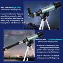 Einsteiger-Astronomieteleskop für Erwachsene, professionelles 90X Astronomie-Landschaftsteleskop mit Stativ, 2 Vergrößerungsokular, 1,5X Barlow-Linse