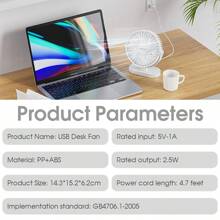 Ventilador de escritorio de verano, ventilador portátil USB con inclinación de 360°, ventilador personal plegable con 3 velocidades, ultra silencioso, ventilador de mesa para estudiantes, dormitorio, pequeño ventilador de enfriamiento y refrigerador de aire