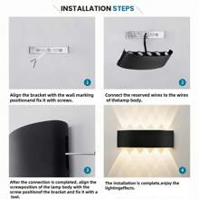 2 Pieces, Modern LED Wall Lights, Outdoor Wall Wash Lights, Staircase Wall Lights, Warm Light Dual Head Wall Lights, AC110-220V, Semi Embedded Installation, Suitable For Courtyards, Villas, Hotels, Corridors, Balconies, Stairs, Indoor And Outdoor Lighting Wall Lights