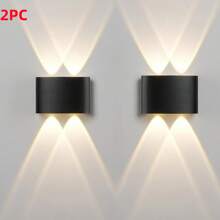 2 Pieces, Modern LED Wall Lights, Outdoor Wall Wash Lights, Staircase Wall Lights, Warm Light Dual Head Wall Lights, AC110-220V, Semi Embedded Installation, Suitable For Courtyards, Villas, Hotels, Corridors, Balconies, Stairs, Indoor And Outdoor Lighting Wall Lights