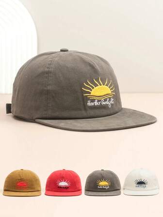 1 件柔软皇冠刺绣字母棒球帽，复古街头风格平檐 Snapback 女士帽子，舒适大头围，秋冬新品