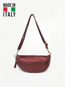 Marsupi da donna, in pelle metallizzata, borsa a vita in pelle, borsa con cerniera da donna, nuova borsa a tracolla, casual, piccola, borsa a spalla monocolore, semplice e versatile, pratica e personalità borsa a tracolla