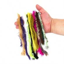 1 Pc 35cm Length Lure Fly Tying Material, Rabbit Hair Camouflage Fly Tying Hook Making Material, Saltwater Lure Fishing Tackle