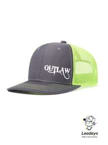 1 Piece Unisex Adjustable Baseball Cap With OUTLAW Print - Flat Brim Hat For Men & Women, Urban Streetwear Style, 5 Colors, Outdoor Activities Hat, Fabric Construction