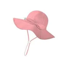 Binomata Sombrero de cubo de unicolor para niñas de 0 a 6 años, protección solar, ajustable, impermeable, ala ancha, sombrero de playa, protección UV UPF50+