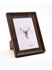 1pc 5-Inch Imitation Wooden Photo Frame With Replaceable Picture Core, Table Arrangement And Random Photo Paper Card Display Stand, Suitable For Home Decoration, Birthday And Graduation Gifts.