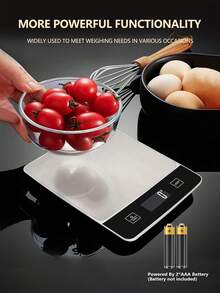 【畅销产品】1个多功能厨房电子秤，高精度称重，食品秤，意大利手持咖啡秤，LED显示屏，不锈钢拉丝秤盘，防滑橡胶脚垫，厨房配件，烘焙工具，精准控制食物重量，适用于家庭烹饪、旅行、食品、厨房用品、烘焙工具、减肥辅助，终身必备称重工具