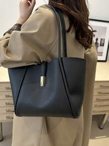 New Solid Color Luxurious Chic Versatile Women's Shoulder Tote Bag