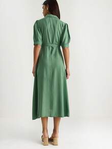 BIANCO LUCCI 女士休闲纯色抽绳中长连衣裙