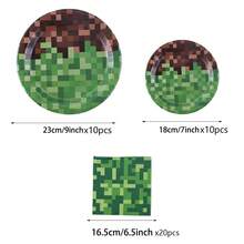 10pcs/20pcs/40pcs/60pcs/Set,Pixel Birthday Party Supplies Pixel Paper Tray Video Game Birthday 9 Inch 7 Inch Paper Tray Tissue Napkins For Birthday Party Decoration - Multicolor - View 14