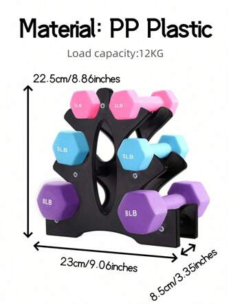 1 stuk 3-laags plastic halterrek, houder voor fitnessapparatuur voor thuis/sportschool, unisex