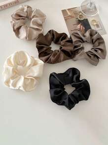 3/5/7pcs Solid Color Minimalist Scrunchie - Elegant & Versatile Hair Tie For Women, High-End Ponytail Holder For Everyday Styling, Hair Accessory ,Hair Accessories, Scrunchy Hair Ties