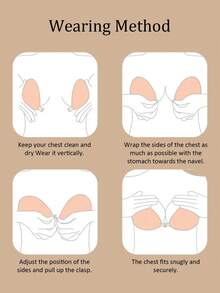 2 Paar unsichtbare Brustaufkleber, wiederverwendbare brustfreie vordere verschließbare unsichtbare Nippel Patches für Frauen, rückenfreier, trägerloser BH, nahtloser selbstklebender Silikon-Nippel Cover Aufkleber für Hochzeitskleider Wäsche - Aprikosenfarben - Übersicht 8