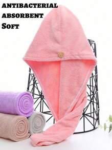 1 pièce/4 pièces Bonnet de lavage de cheveux séchage rapide en polaire de corail, serviette épaisse pour séchage des cheveux, turban mignon pour cheveux, serviette pour sécher les cheveux, usage domestique, salle de bains, douche, matériau absorbant, doux, agréable pour la peau, sans peluche, convient pour un usage quotidien