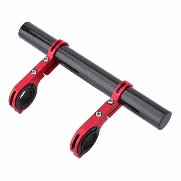 Fahrrad-Lenkerverlängerung, Halterung, doppelte Fahrradhalterung, Lenkerverlängerung für Fahrradlicht, Taschenlampe, Tachometer (rot) Lenkerverlängerung