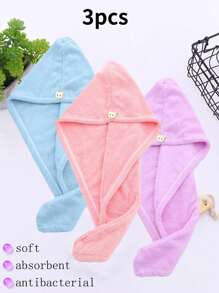 1 pièce/4 pièces Bonnet de lavage de cheveux séchage rapide en polaire de corail, serviette épaisse pour séchage des cheveux, turban mignon pour cheveux, serviette pour sécher les cheveux, usage domestique, salle de bains, douche, matériau absorbant, doux, agréable pour la peau, sans peluche, convient pour un usage quotidien