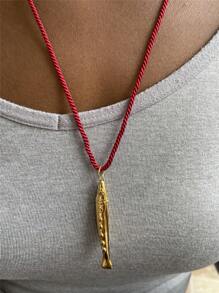 Stainless Steel Ocean Holiday Fish Rope Pendant Necklace For Women, Summer