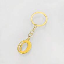 1 pièce Porte-clés pendentif en métal avec 26 lettres strass, style coréen minimaliste. Porte-clés de voiture, accessoire de sac à la mode, petit cadeau, cadeau pour elle, cadeau pour femme