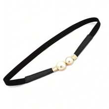 1pc Women Pearl Decor Elastic Waist Belt, Versatile For Sweaters, Jackets, Dresses