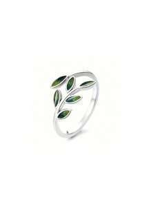 Sterling Silver Wrap Ring Retro Leaf Design Suitable For Men And Women High Quality Adjustable Ring Gift For Family/ Friends/ Lover