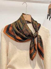 1 pezzo Sciarpa quadrata elegante da donna in finta seta con stampa paisley da 70cm, nuova bandana estiva, fascia per capelli, bandana, accessorio di moda per decorazione, ideale per completare il tuo look