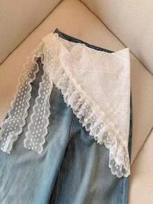 1 pièce Bandana en dentelle blanche Ceinture pour femmes Printemps Été Rétro français Foulard triangulaire de haute qualité Serre-tête Bandeau noué Accessoires capillaires mode Bandeaux classiques Automne Hiver Pour tenues de vacances Femme - Multicolore - Voir 4