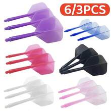 3/6件2BA一体式飞镖杆和镖翼套装专业透明防摔飞镖杆塑料飞镖配件