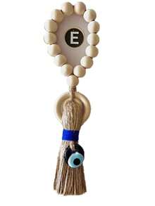 1 件手工木珠挂饰，土耳其蓝色邪眼吊饰，理想的保护象征，适用于汽车内饰、家居装饰、壁挂、包袋配饰 - 独特时尚的节日礼物