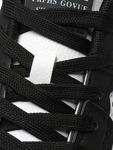 Cuatro estaciones sección de los hombres de cabeza redonda con cordones de la PU superior de malla transpirable entrenadores casuales, de fondo plano de baja altura zapatos de la placa de boca poco profunda, cientos de zapatos deportivos, zapatos de moda adolescente estudiante fondo blando pequeños zapatos blancos - Verde - Ver 6