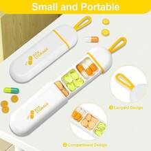 1pc Pill Organizer 3 Compartments Portable Pill Case Travel Moisture Proof Pill Box For Tablets Vitamins Cod Liver Oil Supplements And Medication - Multicolor - View 12