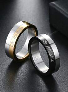 1pc Fashionable Stainless Steel Spinning Heart Ring, Non-Fading Elegant Couple Rings For Wedding/Daily Wear, Women Jewelry Accessories
