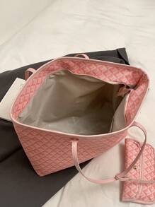 SHIMEINI 2 piezas Nuevo estilo europeo y americano 2025 Bolso de mano de patchwork, Bolso de viaje de gran capacidad, Bolso de compras, Adecuado para uso diario de mujeres, Mochila escolar, Viaje de vacaciones, Festival, Regalo de cita