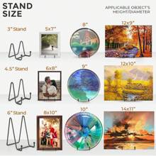 Monalife 1pc Decorative Metal Plate Stand For Display - Vinyl Tabletop Picture Frame Holder For Photos, Books, And Platters, Artistic And Elegant Design, Ideal For Home, Office, Or Holiday Decor