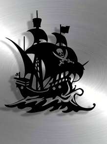 1 pièce Décoration murale en métal élégante et minimaliste d'un bateau de pirate, décoration pour la maison, la chambre à coucher, le salon. Cadeau pour pendaison de crémaillère, fête des pères, anniversaire, mariage, remise de diplôme