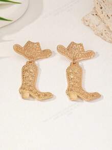1 Set Westernstil Cowboyhut, Stiefel, Ohrringe, Ohrstecker