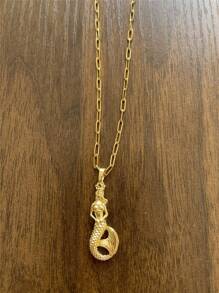 Stainless Steel Vintage Dolphin, Turtle, Mermaid Pendant Necklace, Versatile For Women