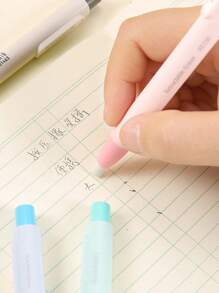6pcs/Set Pen Shape Press Type Pencil Eraser Replaceable Core Sketching Painting Writing Erase Supplies Japanese Stationery(1 Pen Eraser+5 Eraser) School Supplies, Back To School
