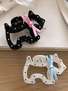 1pc Cute Bow Polka Dot Puppy Claw Clip Elegant Half Updo Hair Clip Hair Claw Stylish Multi-Wear Headpiece Fashion Hair Accessories