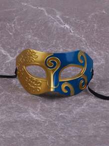 1pc Halloween Mask, Prince Baron Masquerade Mask, Antique Greek Roman Warrior Embossed Flat Mask, Exquisitely Carved, Easy To Wear