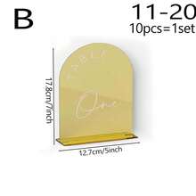 10pcs Acrylic Arched Table Number Stands, 3.93" X 5.9" Arch Shape With English Letters, For Weddings, Housewarmings, Parties, Restaurants, Birthdays - Gold - View 8