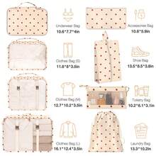 Packing Cubes For Suitcases,Packing Cubes With Shoe Bag, Cosmetics Bag, Clothing Bag, Accessories Bags Packing Cubes For Travel Luggage Organizer Women Men - 8件組米底草莓 - 查看 2