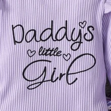 Conjunto de 3 Piezas para Bebé Niña Recién Nacida: Mameluco de Manga Larga con Estampado de Plantas y Flores + Pantalones + Diadema con Moño - Morado - Ver 4