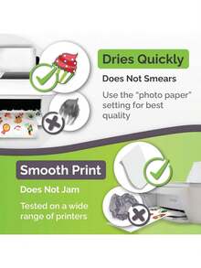 50 Sheets A4 Size Printable Vinyl Stickers - Matte White Waterproof Printable Sticker Paper For Inkjet And Laser Printers, Size 8.27" X 11.69" - White - View 6