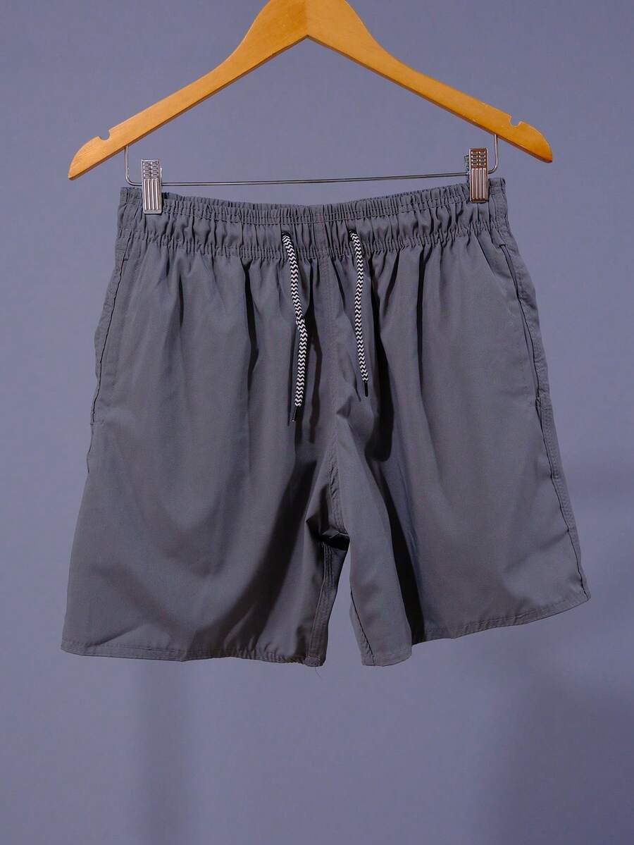 Sue Moda Bermuda Shorts Elastane 3 Pockets Men's Preppy Adult Surf Beach Pool Quick Dry Gym Training - 深灰色 - 查看 1