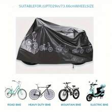 1pc All-Season Durable Waterproof Bicycle & Motorcycle Cover | Fits Vehicles Up To 150kg | Hand Washable Material | Design For Bike Storage | Bicycle Accessories