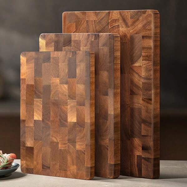 1 pieza Tabla de cortar de madera de palisandro de alta calidad: bloque de cortar sólido de madera rectangular para cortar carne, queso y pan en la cocina | Superficie segura para alimentos con grano natural texturizado | Tabla de preparación elegante para uso doméstico y profesional | Tabla de cortar multiusos | Diseño de madera natural | Superficie acabada suavemente